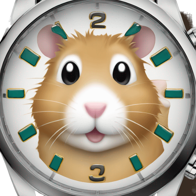 hamster shows what time it is on his rolex watch emoji