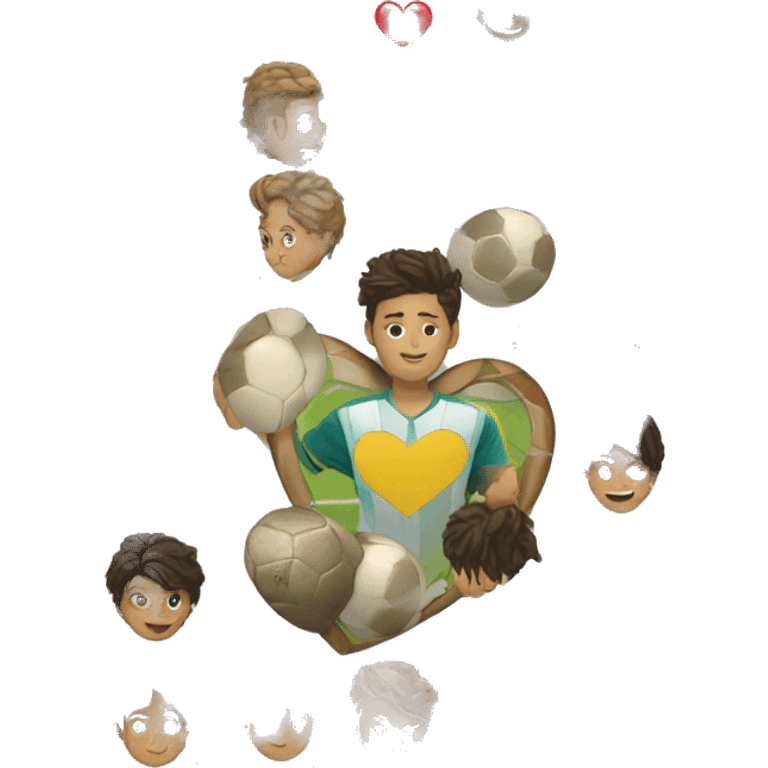 Heart of soccer emoji