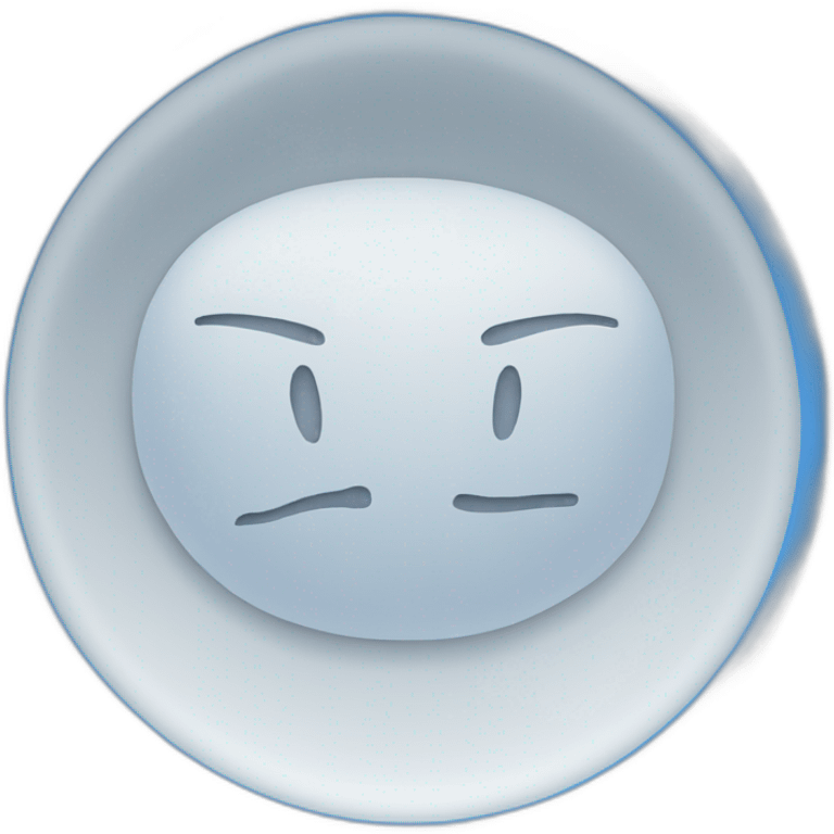 A white colored object which is formed inside a blue colored circle. emoji