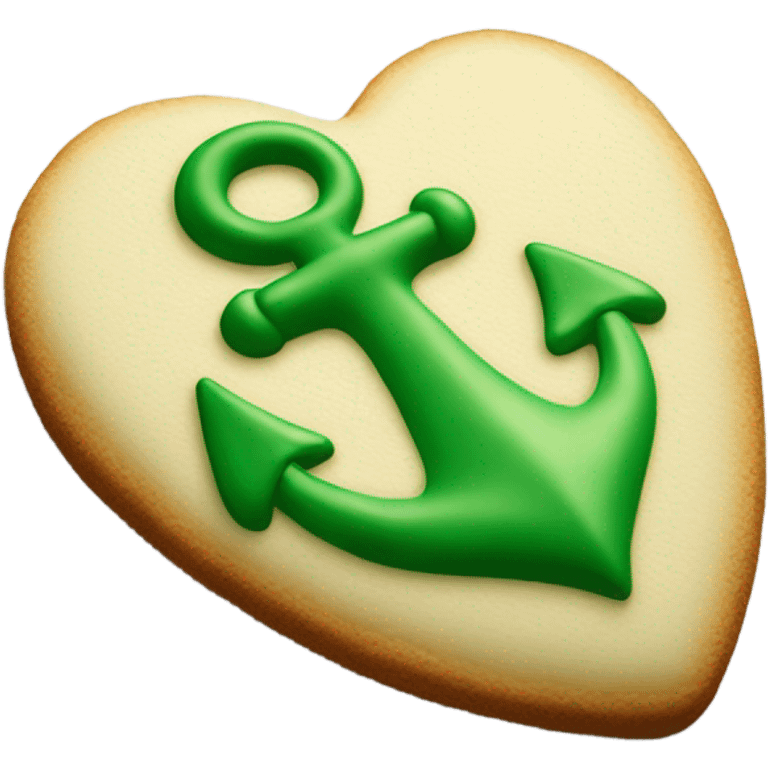 cookie heart with green anchor emoji