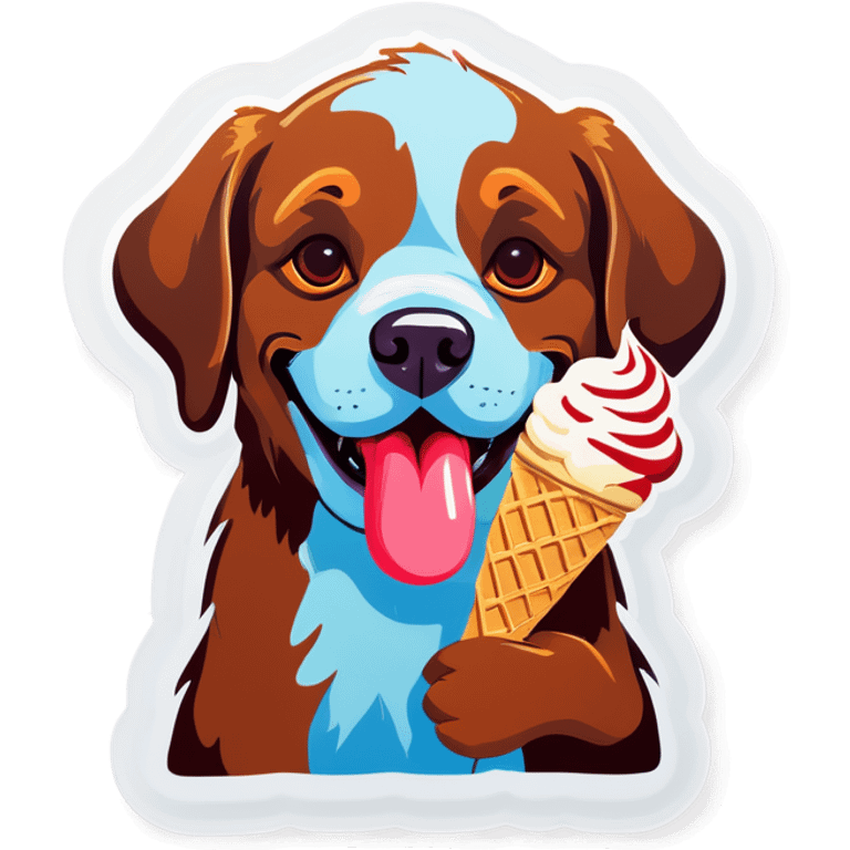 Dog eating ice cream emoji