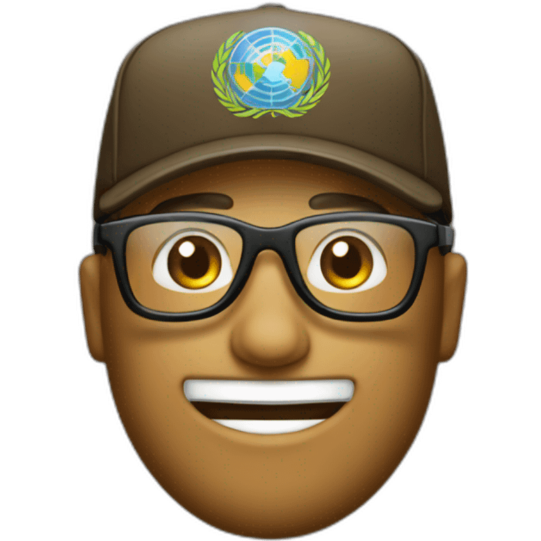 Un señor con lentes y gorra blanca emoji