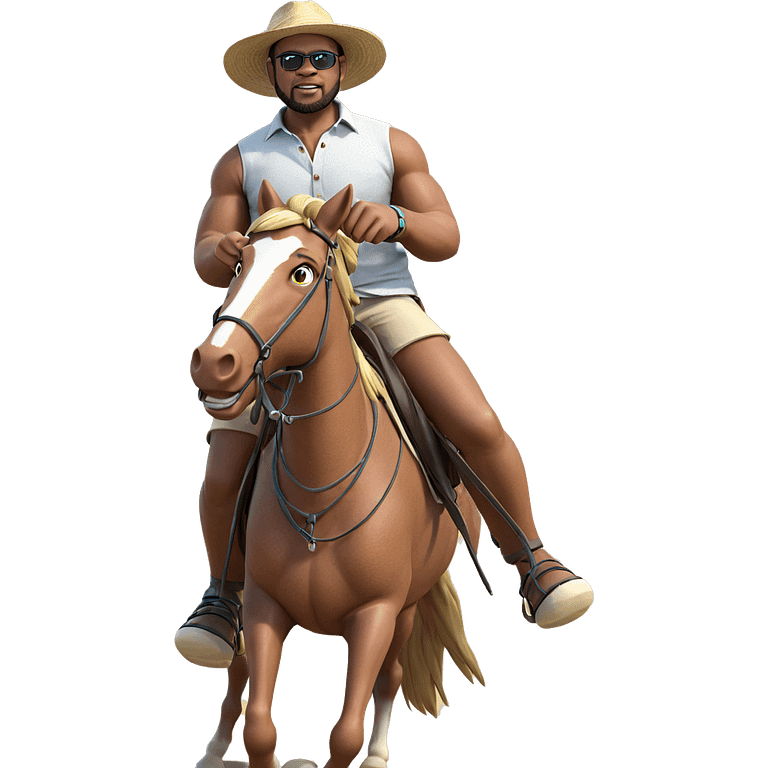 riding horse on the beach emoji