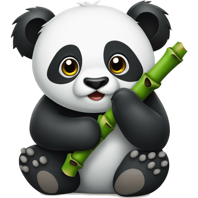 Panda eat bamboo  emoji