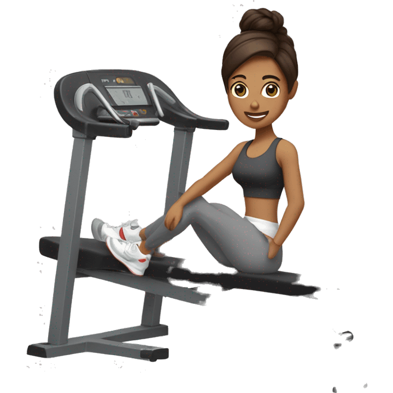 Brunette working out ￼ emoji