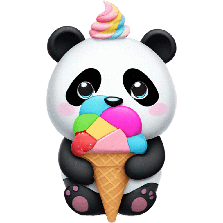 Panda eating ice cream emoji