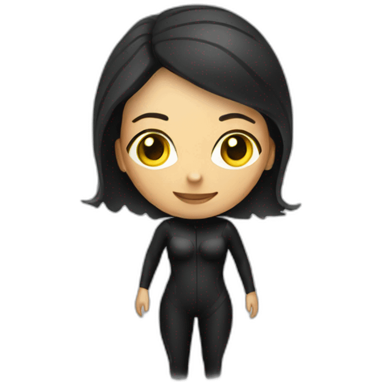 scubadiver woman, with black suit emoji