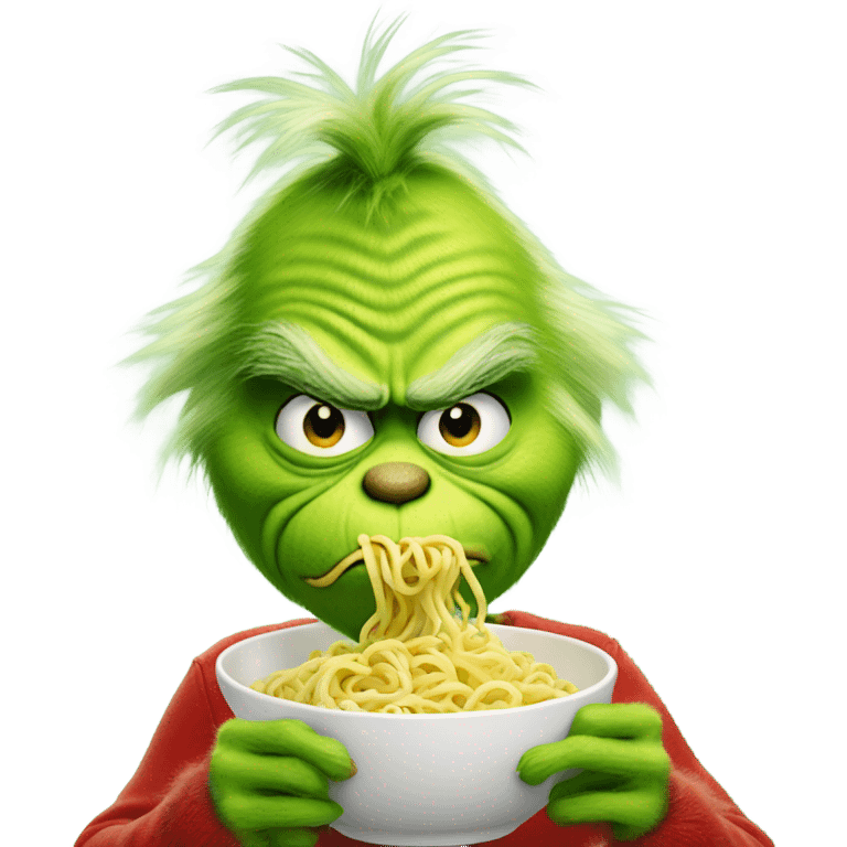 grinch eating noodles emoji