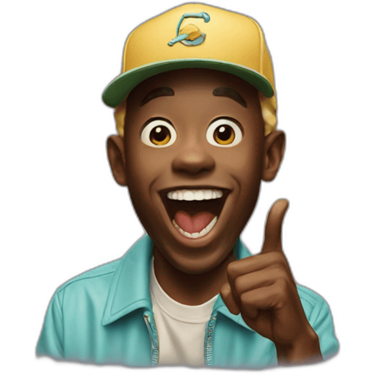 tyler the creator laughing pointing finger emoji