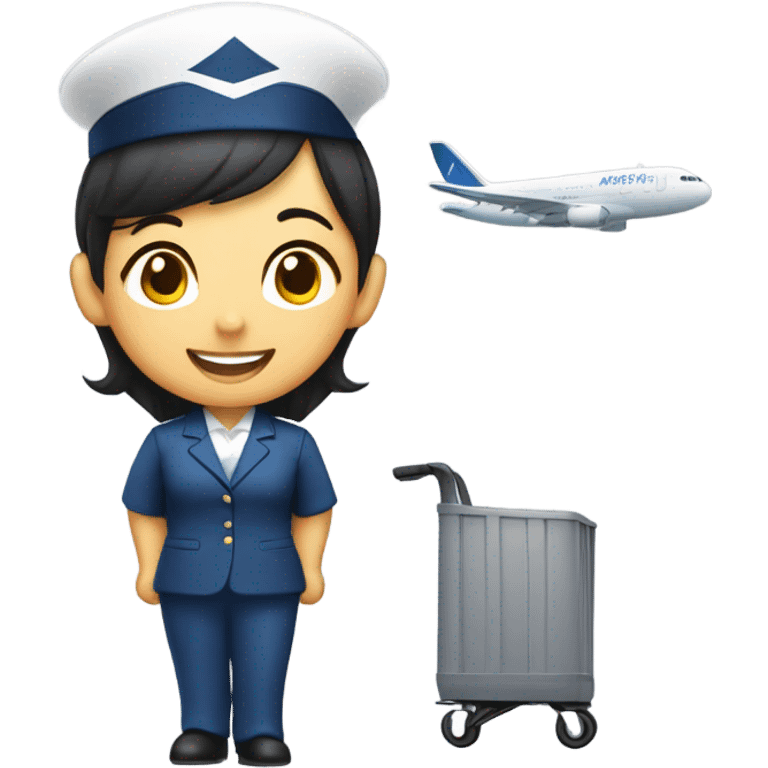 Asian flight attendant  emoji