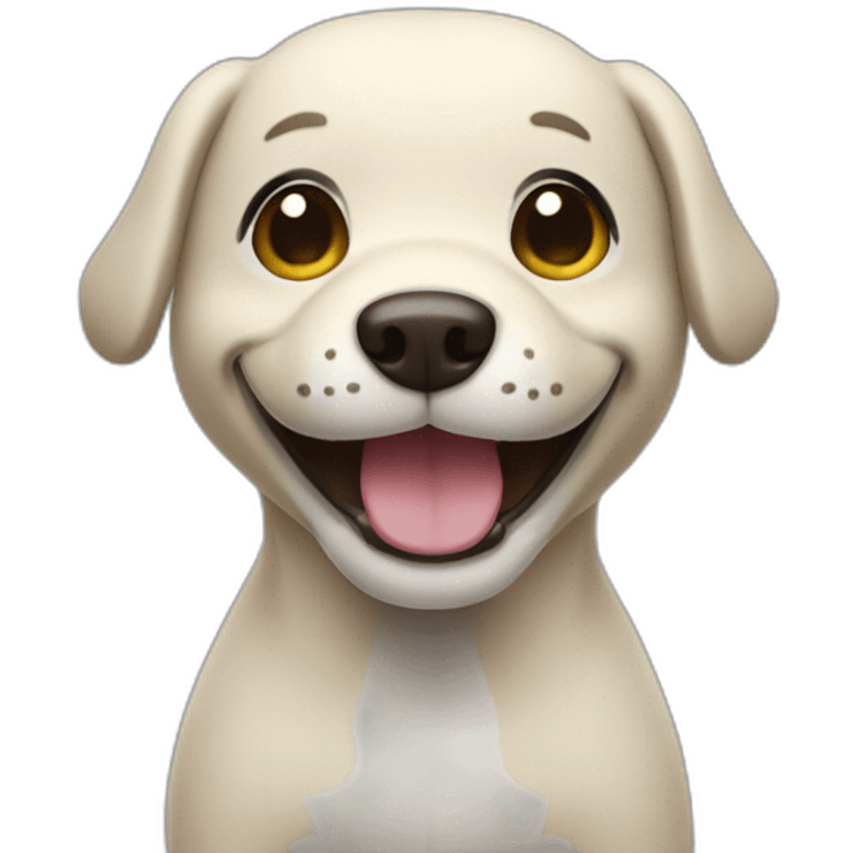 dog doll with big smile emoji