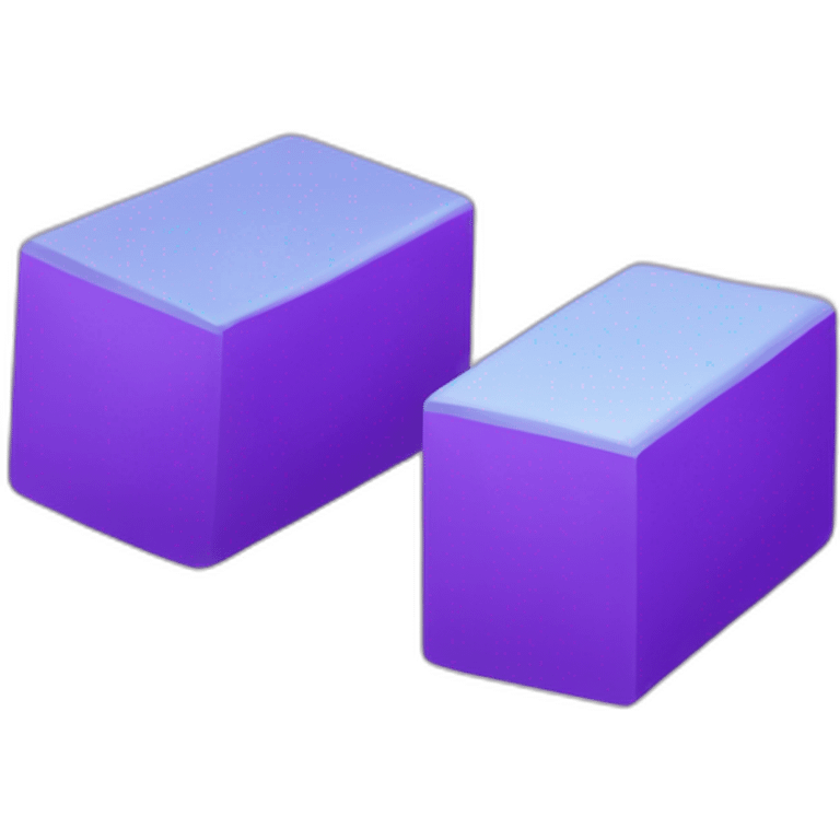 Two purple Parallelepipeds each with a white letter in the middle emoji