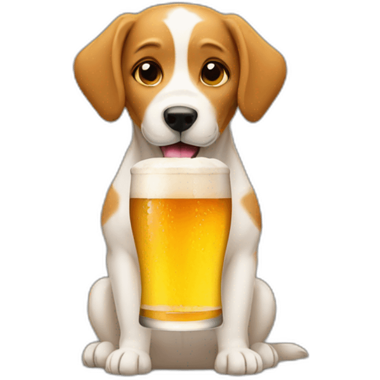 Dog drink beer emoji