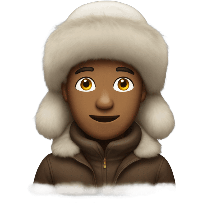 Brown guy with Russian hat emoji