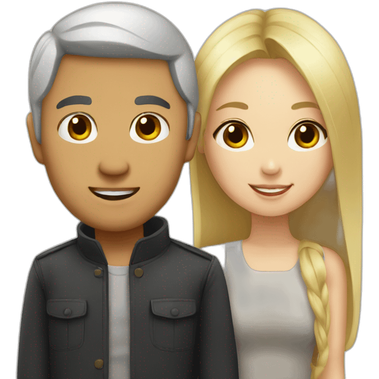 Asian man and blonde girl emoji