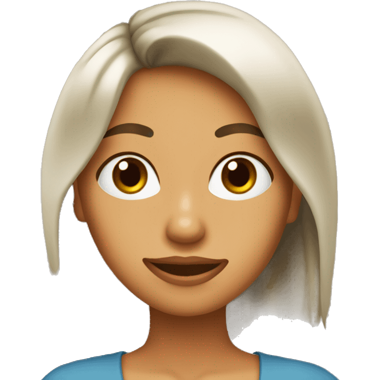 Chica con pelo castaño, piel clara y ojos cafés  emoji