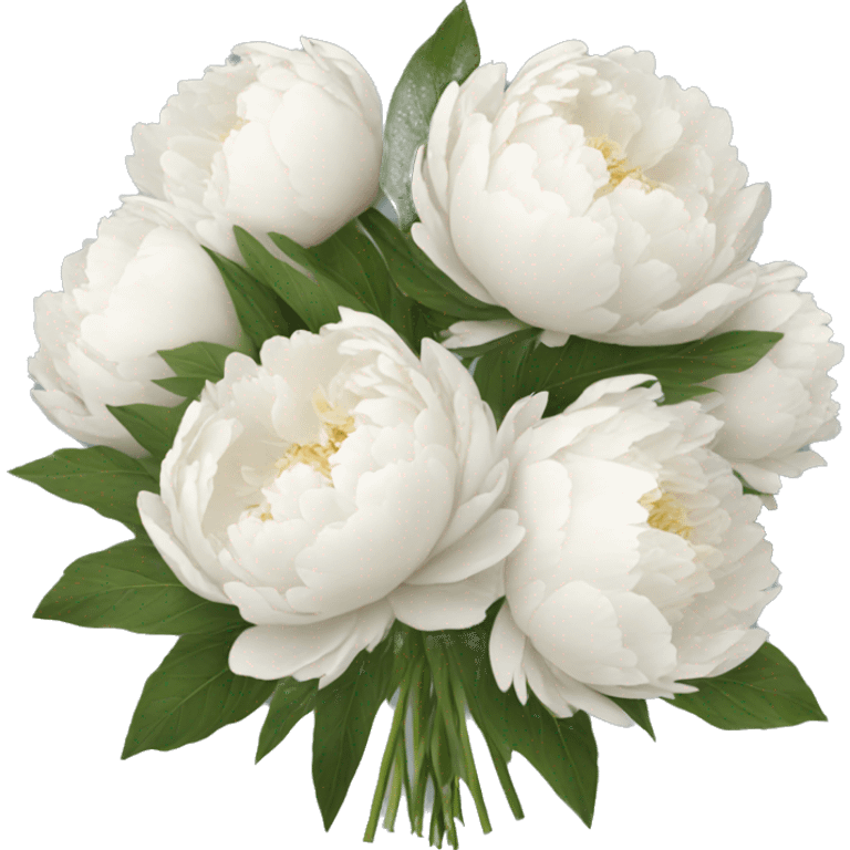 White peonies bouquet  emoji