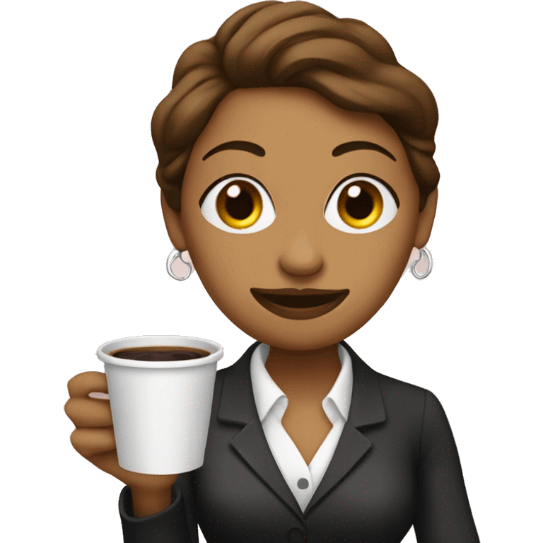 Ms.monoply holding coffee  emoji