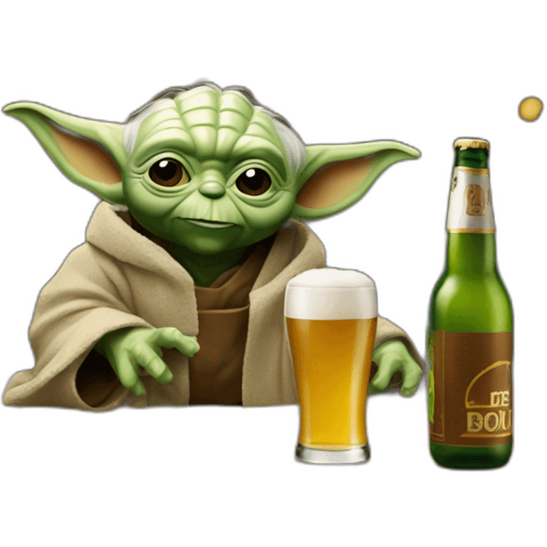 Yoda qui boit une bière emoji