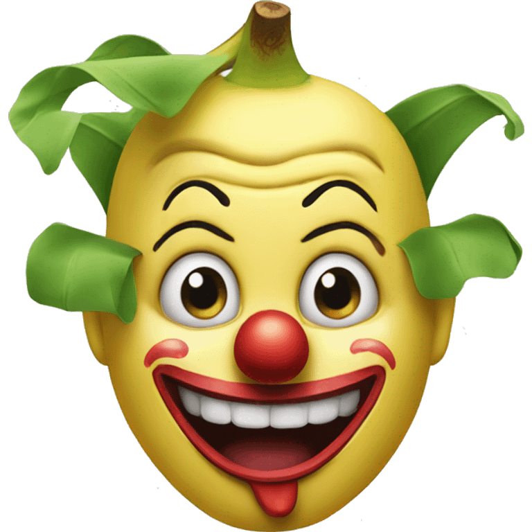 clown face pealing banana emoji