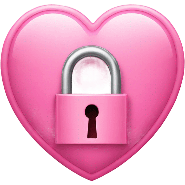 Pink Heart shaped lock emoji