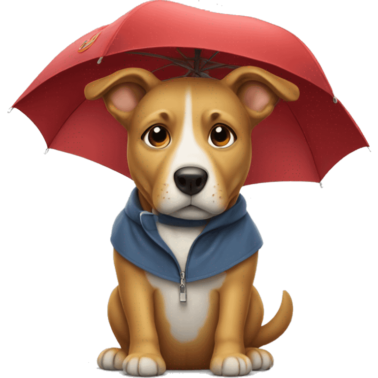 Dog wearing a hat with umbrella emoji