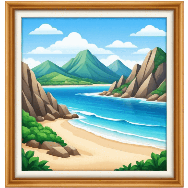 Beach between a mountain  emoji