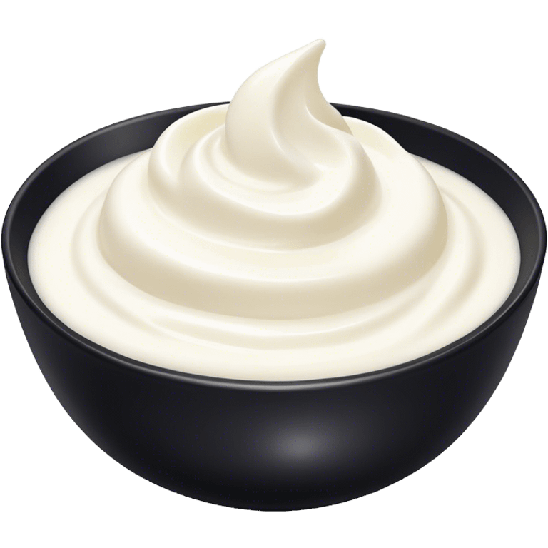 Black bowl yogurt  emoji