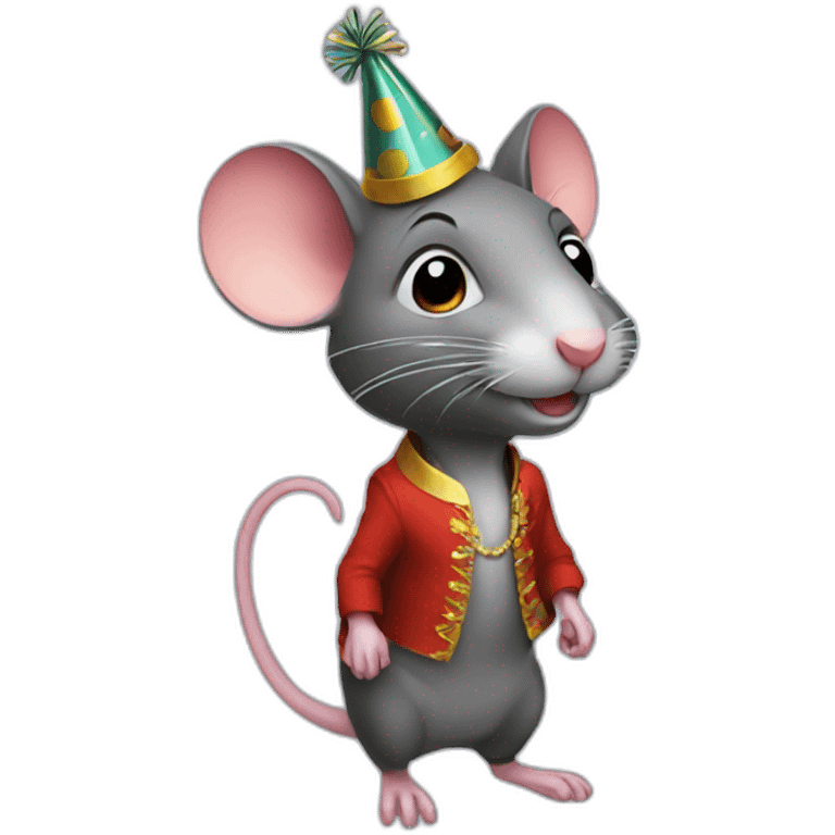 rat with party outfit emoji