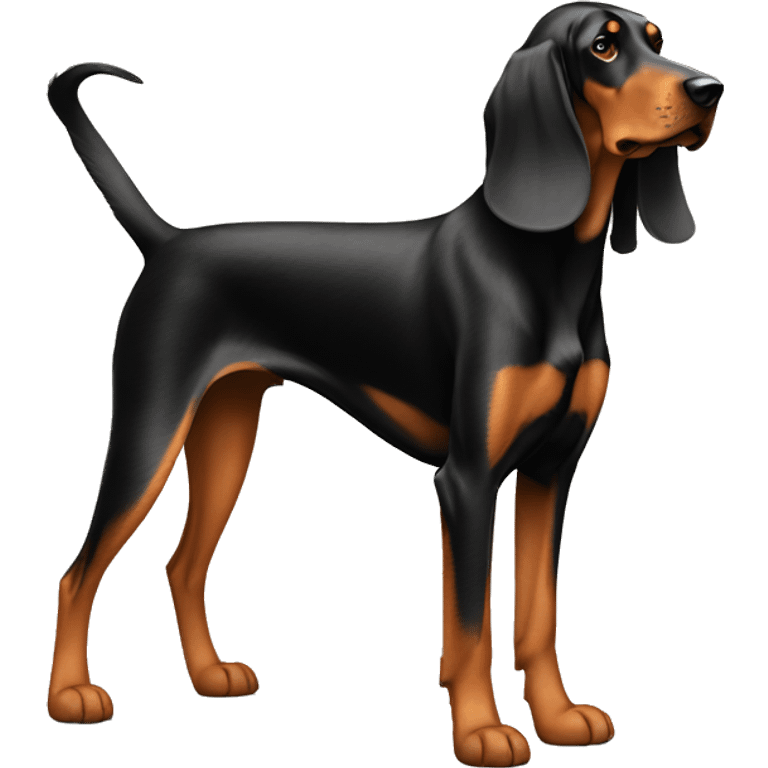 Black And Tan Coonhound Dog Breed Full Body emoji