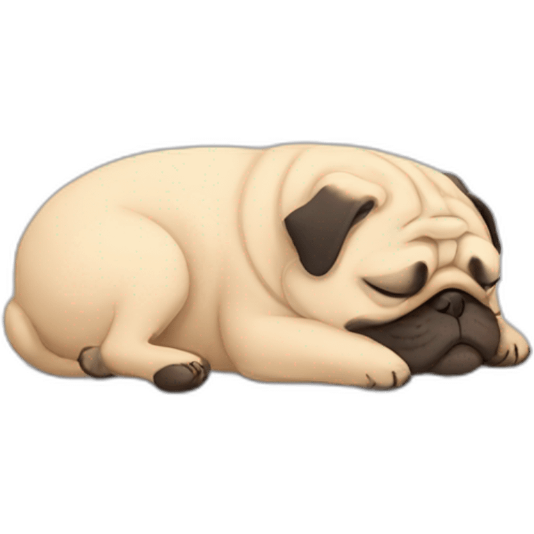 a sleeping fat pug emoji