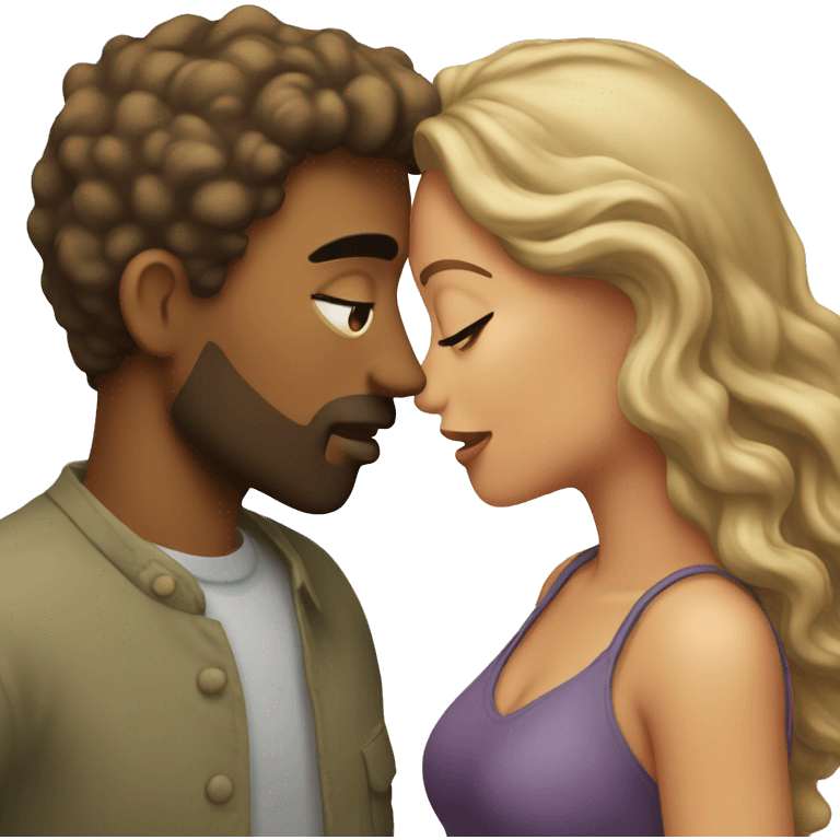 A man kiss her women emoji