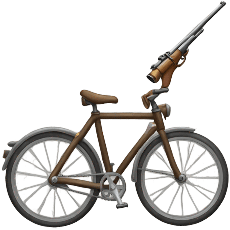 bike with a mounted musket emoji