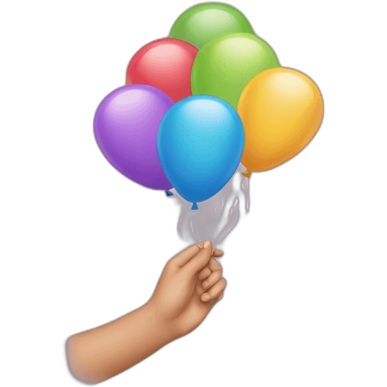 hand holds balloons emoji