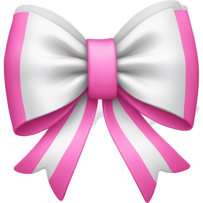 White bow with pink details  emoji