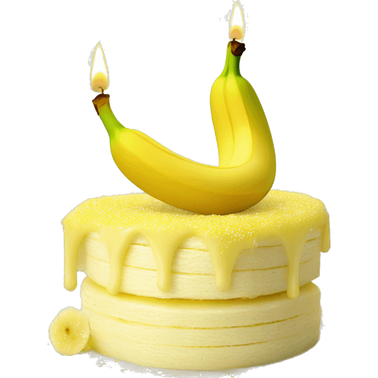 Banane avec 3 bougies d'anniversaire dessus m emoji