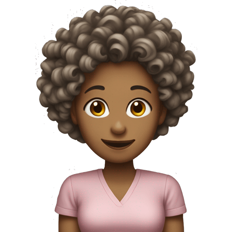 Can you describe an emoji that represents a female character with curly hair and fair skin? Please provide a specific emoji that accurately depicts the characteristics you are describing.  emoji