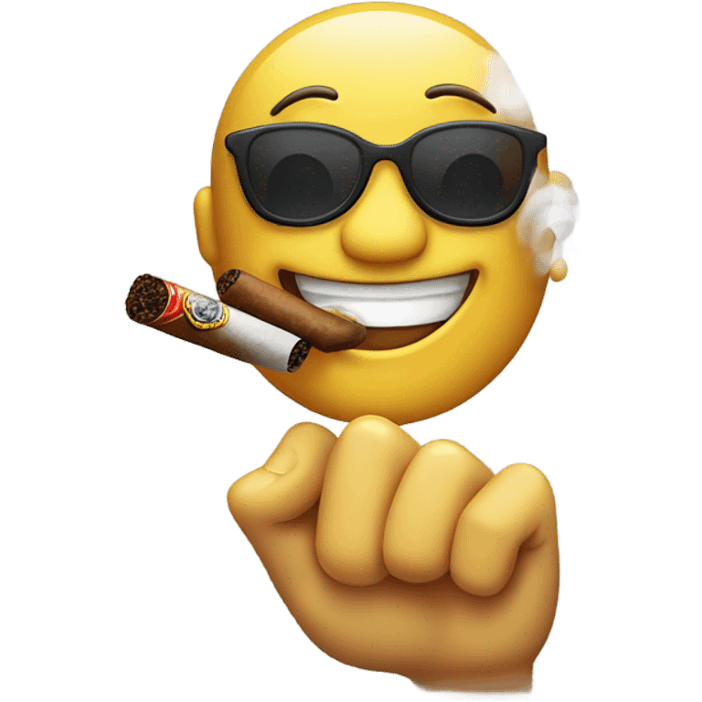 Happy face with cigar emoji