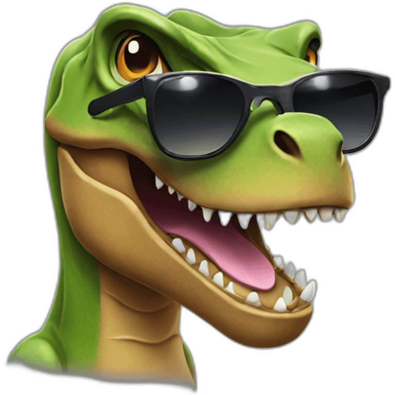 Trex with sunglasses emoji