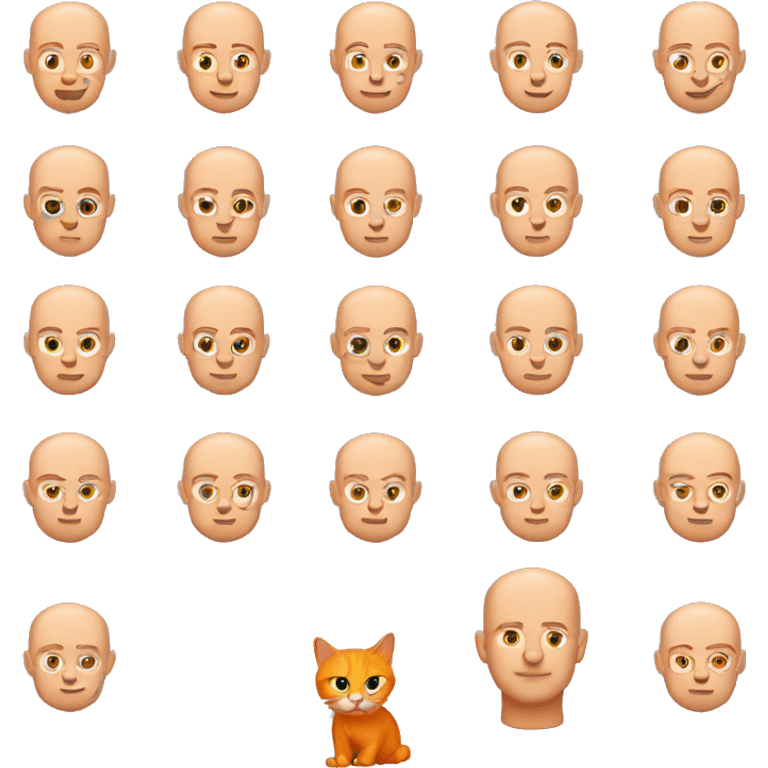 Bald man and orange cat emoji