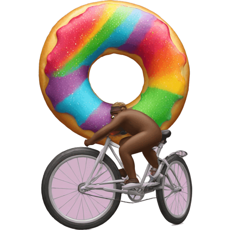 Rainbow donut riding bicycle  emoji