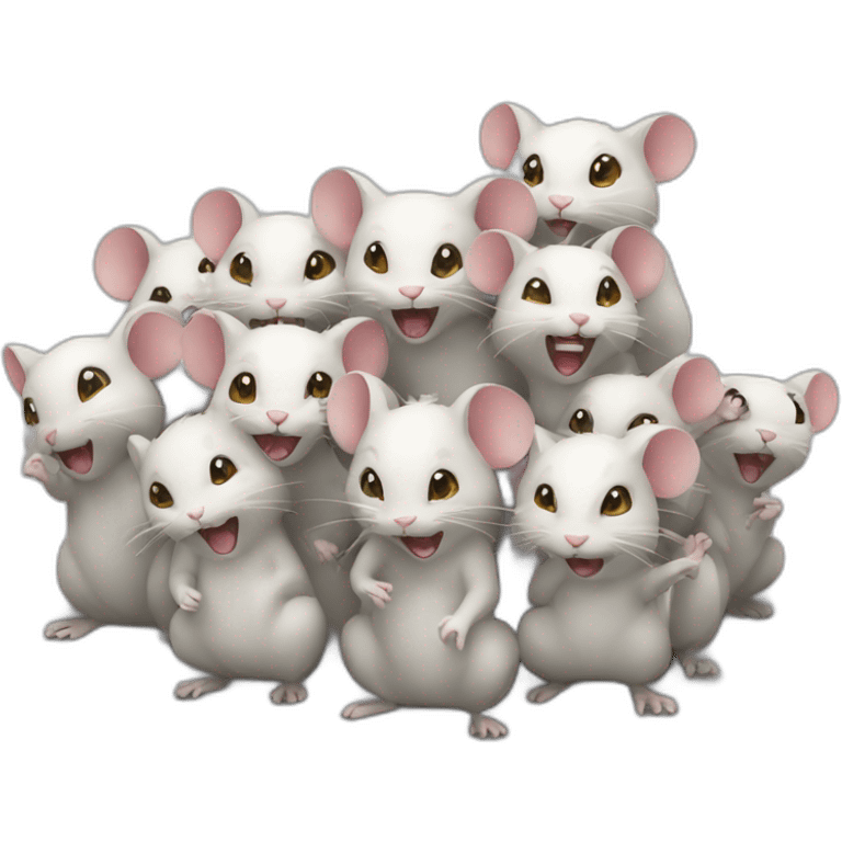 a bunch of mouses discussing things emoji