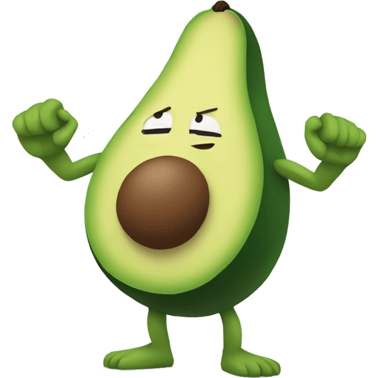 avocado with pumped arms emoji