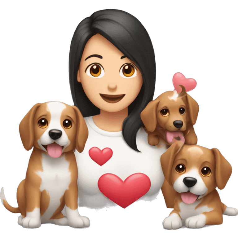 Un corazón con dentro perros emoji