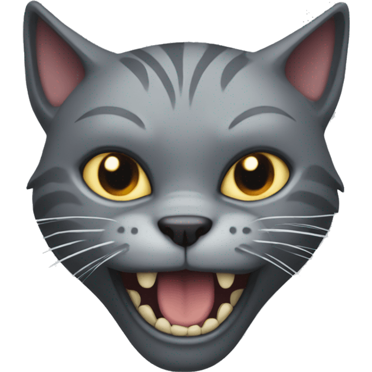 evil grey cat emoji