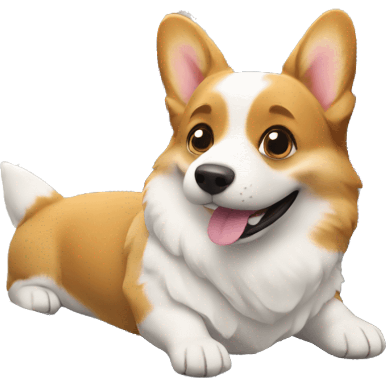 Corgi on a plane emoji