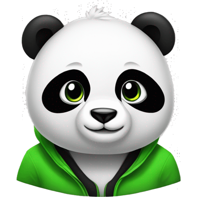 black and white panda in green clothes and titles: Theo the best emoji