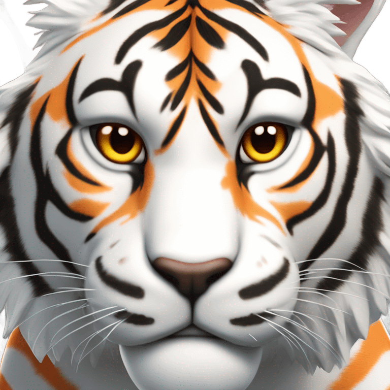 White and orange tiger emoji