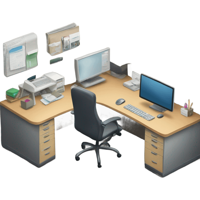 Office cubicle front view emoji