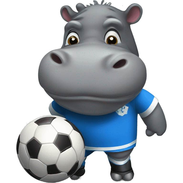 hippo as soccer player emoji